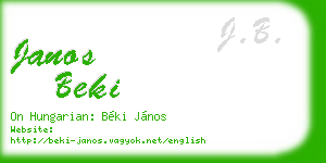 janos beki business card