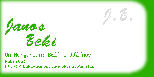 janos beki business card